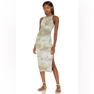 House of Harlow 1960 x Revolve Tali Olive Green Tie Dye Midi Dress
